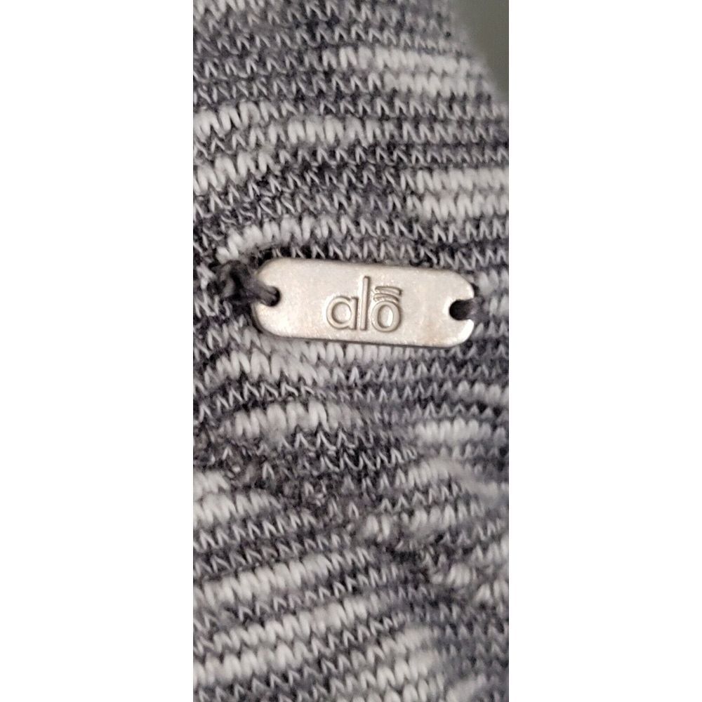 Alo Yoga Cowl Neck Hooded Drawstring Button Knit Top Heathered Gray‎ Size Small - Picture 10 of 10